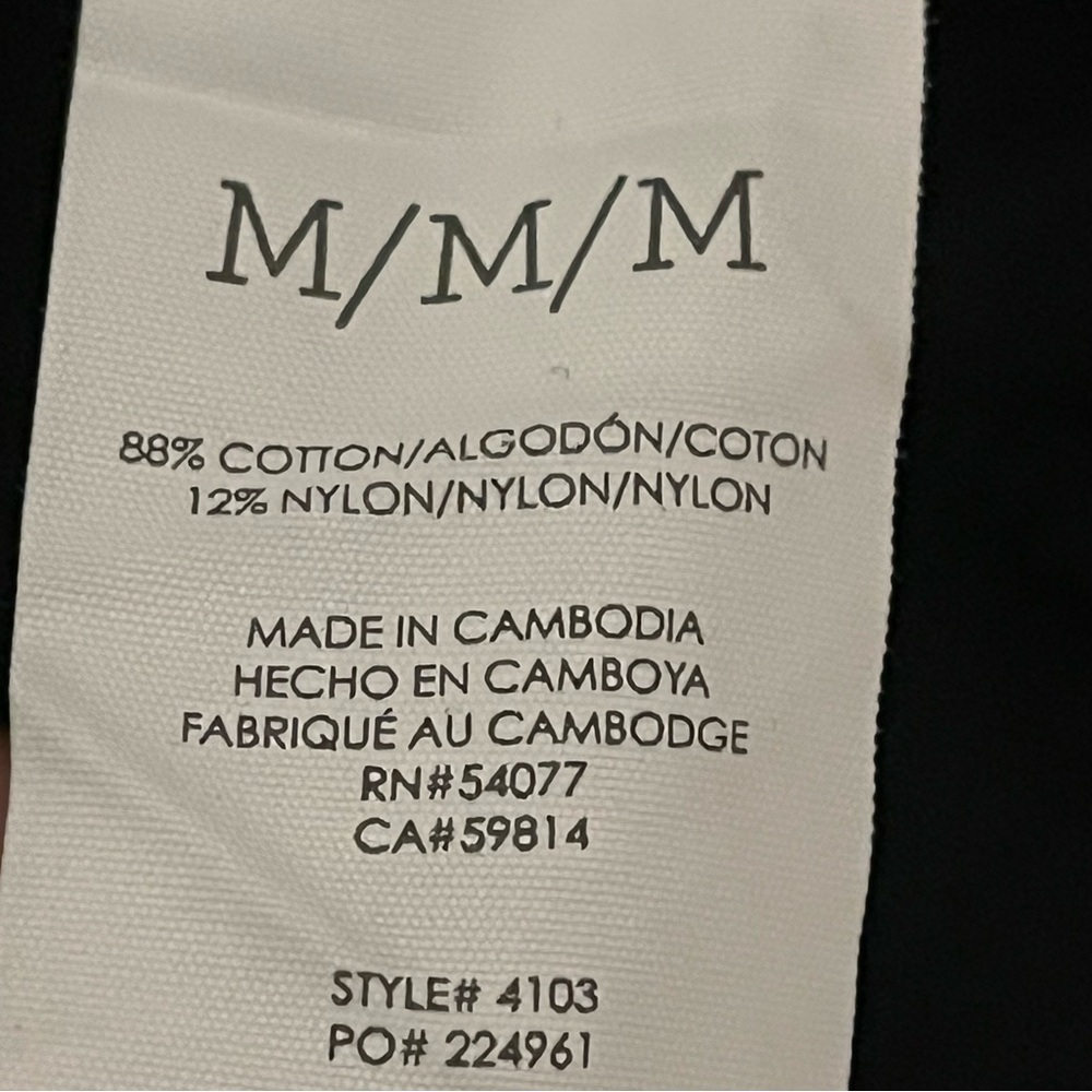 Cabi Adorn pullover cotton blend sweater black & white ruffle trim size M - Picture 10 of 10